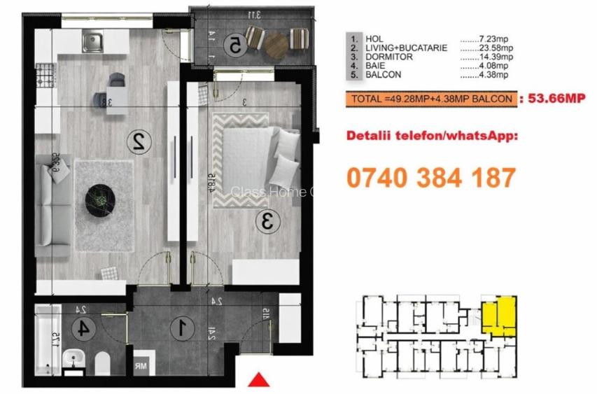 2 camere Open Space, Metrou Berceni, Bloc FInalizat - 2