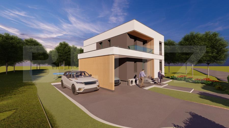 Casa moderna, la standard NZEB, 800 mp teren, Sopor