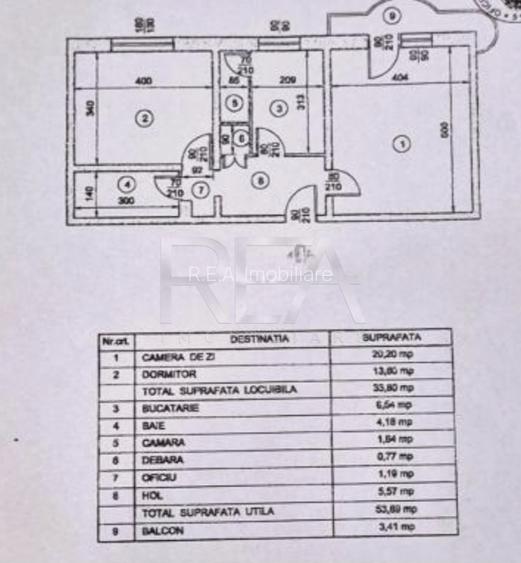 2 camere, et 5/8, anvelopat, bloc 1989, 57,30 mp-13 Septembrie, Prosper
