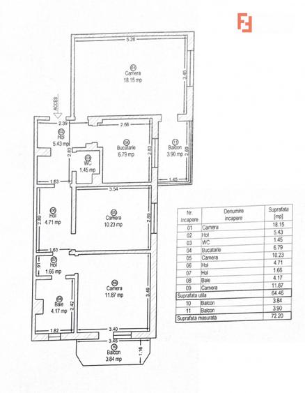 Apartament 3 camere decomandat, gata de renovat, Zona Freidorf