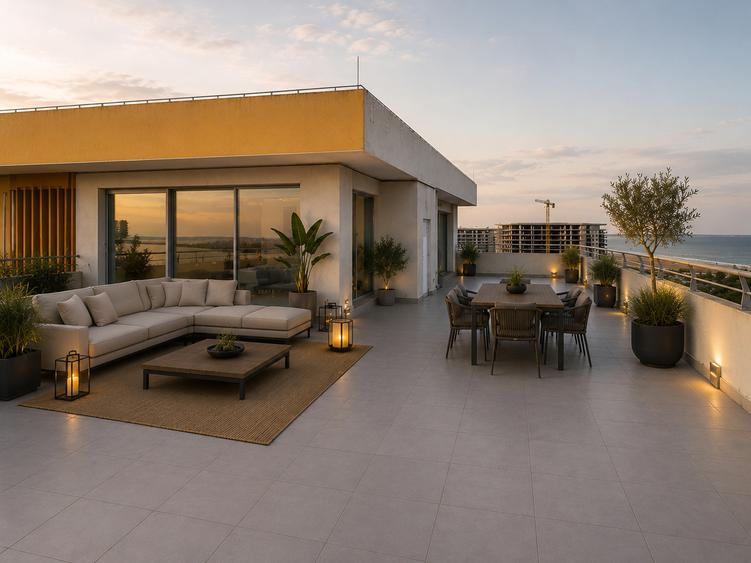 Penthouse langa plaja cu vedere la mare si terasa imensa