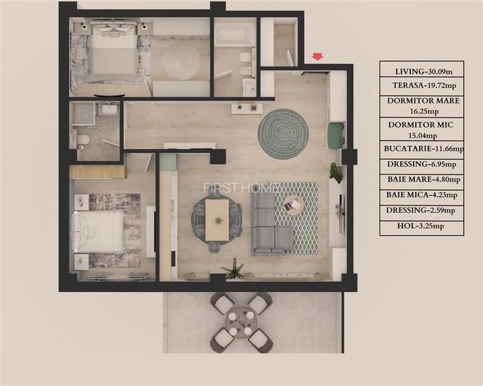 PARK LUXURY RESIDENCE, Apartament 3 camera,zona  Parcul Balcescu - 25