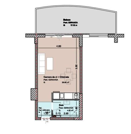 | Studio 53 mpu, decomandat cu terasă generoasă | Vedere deschisă – Mamaia N |