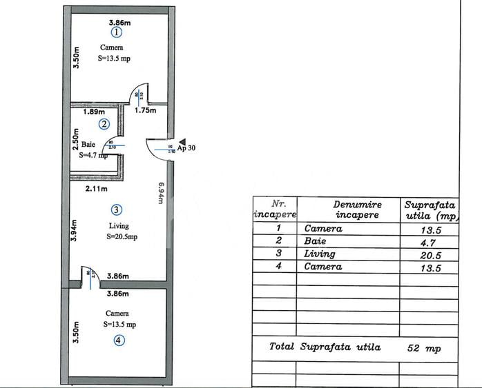 Apartament - 3 camere, bloc nou Stupini