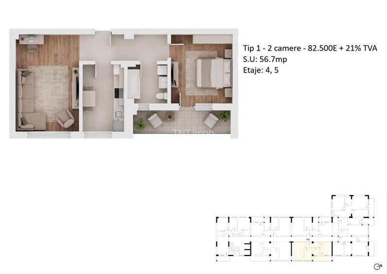 Apartamente 2 camere PLATINUM RESIDENCE Faza 3 - 2026 - Grand Arena - 1