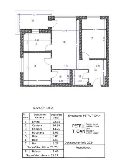 3 Camere Aviației | Complex City Point | Bloc 2025 | Etaj 5 din 11