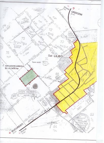 Lilieci teren 61500 mp intravilat construibil