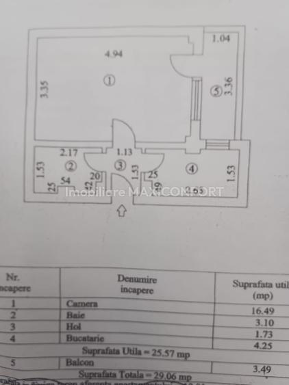 Vanzare garsoniera decomandata-imobiliare MAXICONFORT