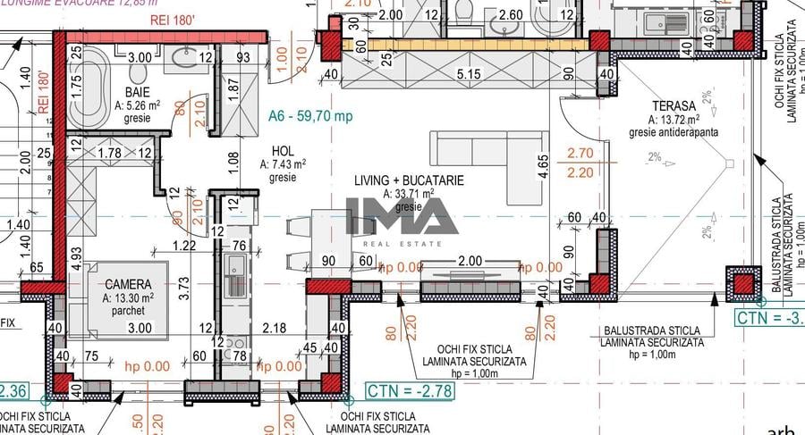 2 camere | 59,70 mp utili | Terasă 13,72 mp | Terra Gardens