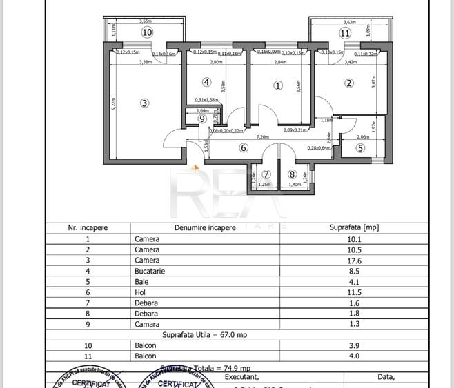 3 camere- Decomandat- Etaj 1 din 8- 74,9 MP - Calea Rahovei/Petre Ispirescu
