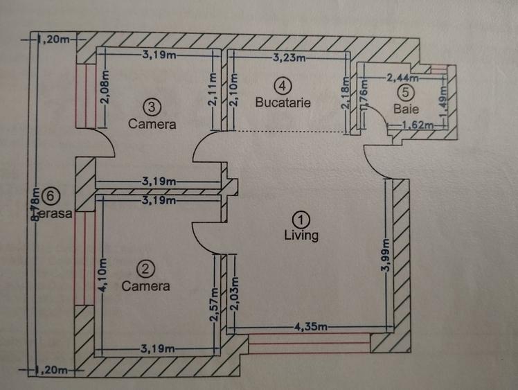 Apartament cu 3 camere si terasa, parter, bloc P+3 - Colentina/Parc Plumbuita