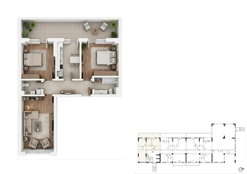 🏠 Apartament 3 camere | Platinum Residence – Bloc A, Parter