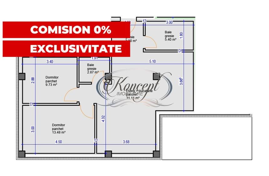 Apartament pe str. Sub Cetate, TVA si finisaje incluse in pret