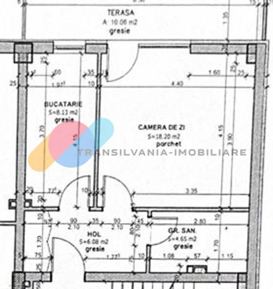 Apartament mobilat, utilat, 37 mp+terasa-Marasti