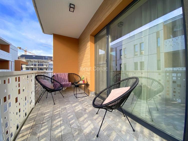 Apartament modern mobilat si utilat, 2 camere,terasa -16mp  si parcare subterana - 10