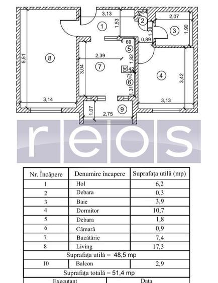 DE VANZARE 2 CAMERE DECOMANDAT | TEIUL DOAMNEI | ETAJ 7/8 | BALCON - 8