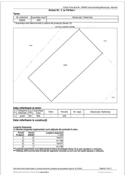 Teren 805 mp situat in Rosiori , deschidere 20 ml la asfalt