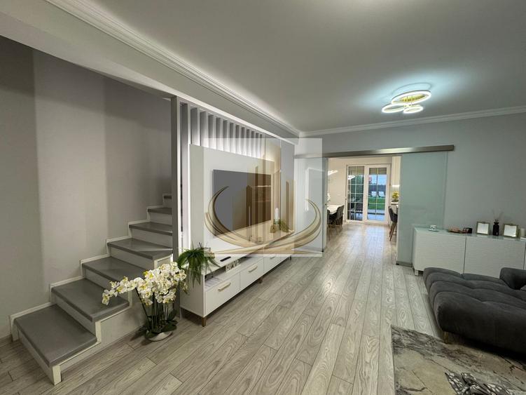 Casa in stil mediteranean, ultrafinisată 5 camere, 3 bai + curte.