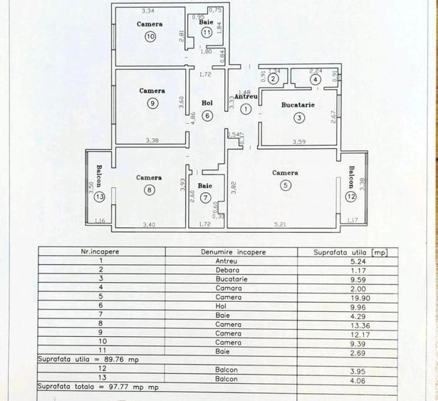 Apartement 4 camere, 90 mp utili+ , zona Shpping City