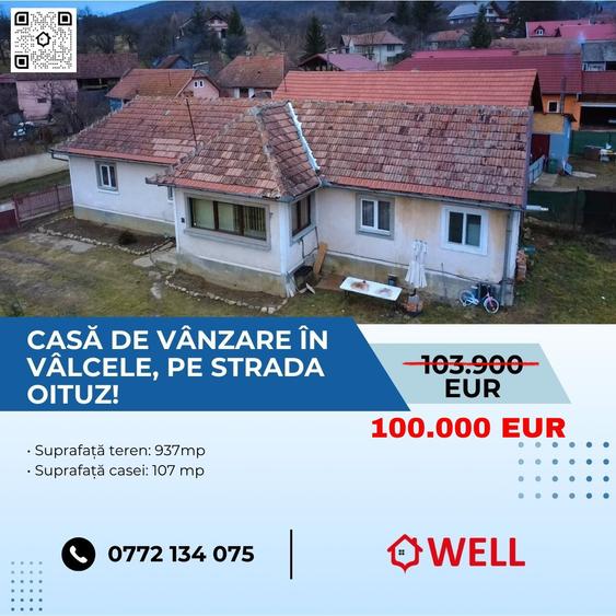 Casă de vânzare în Vâlcele, pe strada Oituz!