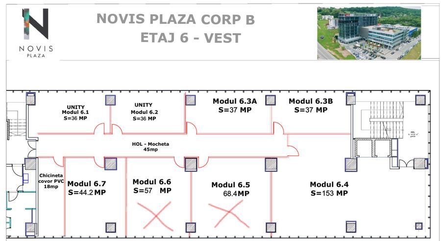 Spatiu de birouri open space, 125mp, cladire PREMIUM in Grigorescu