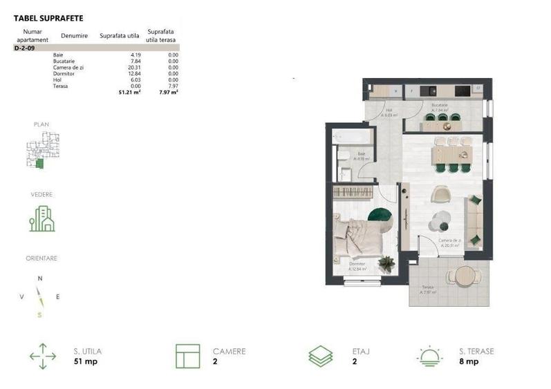 Apartament 2 camere + parcare - Denya Forest 4 - 1
