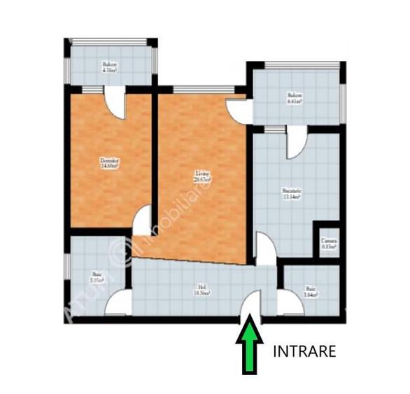 Apartament camere 2 balcoane si loc parcare in Arhitectiilor Sibiu