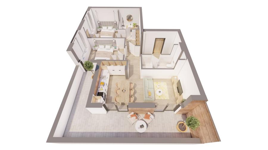 Penthouse 3 camere ARED CITY - AFI - direct de la dezvoltator