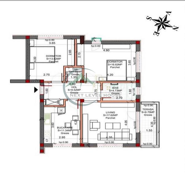 Apartament 3 camere, sanpetru Residence