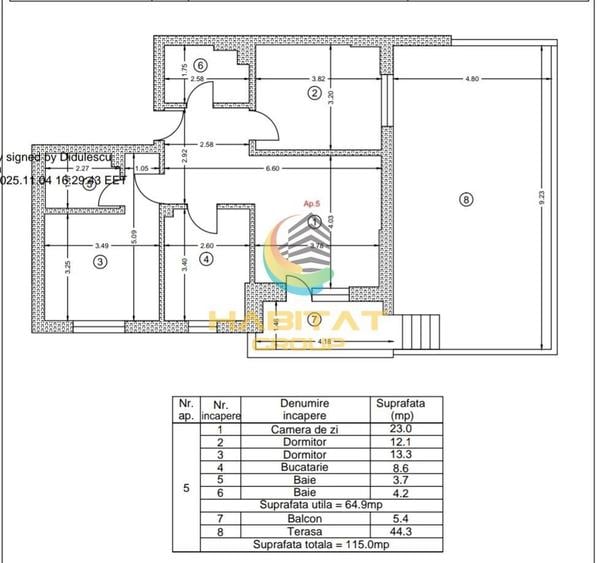 Apartament 3 camere cu 45 mp de Gradina 5 min  M Berceni