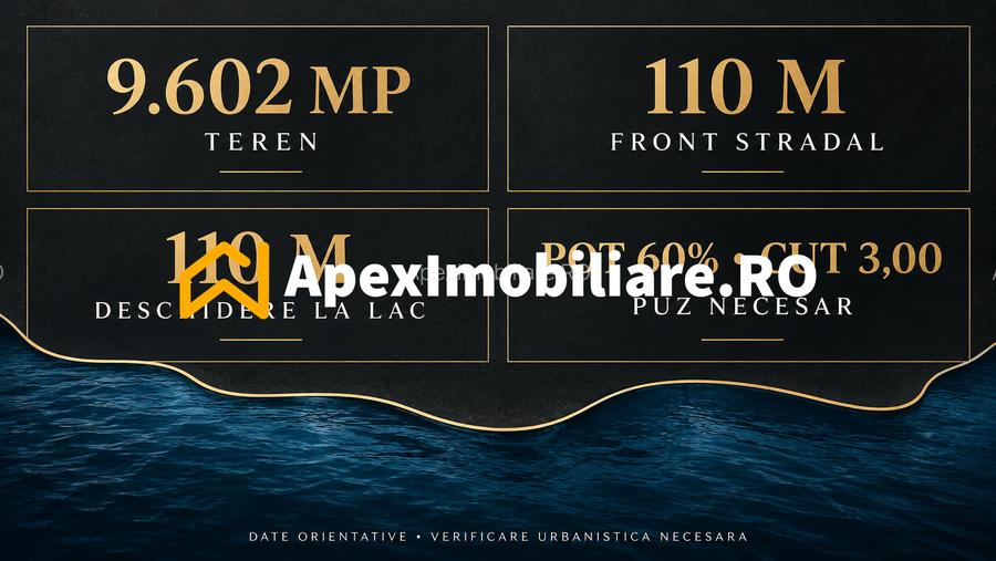 Teren intravilan 9.602 mp Sisești | 110 m la Lacul Grivița - 2