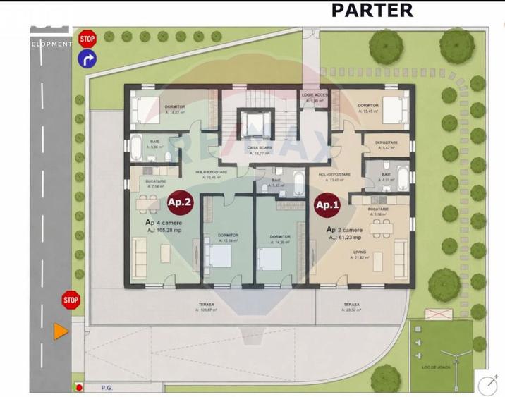 Apartament cu 4 camere (terasa 104 mp) de vânzare - zona semicentrală