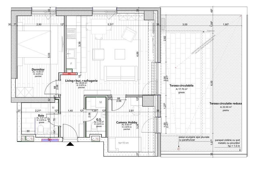Apartament premium cu 2 camere + cameră hobby, 58,62 mp, terase de 39,70 mp - 20