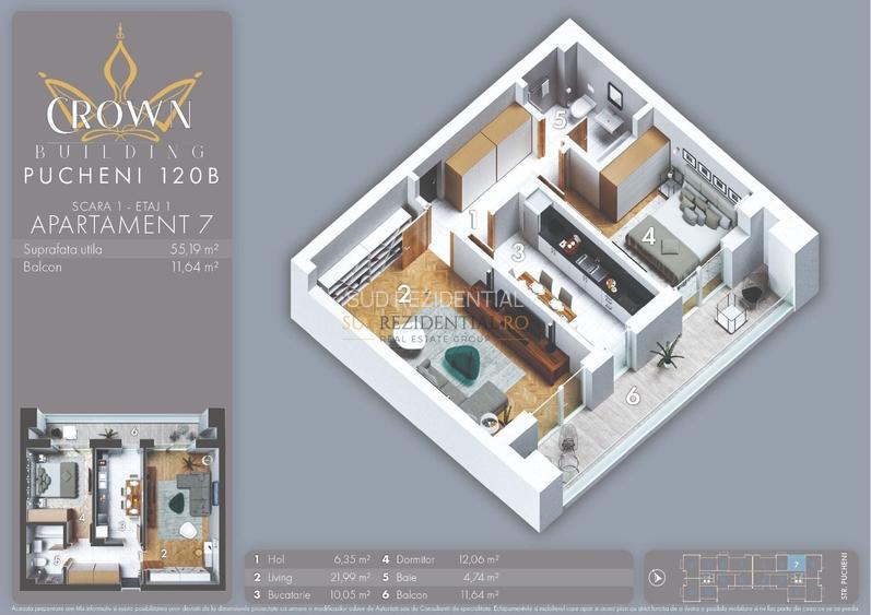 Apartament cu 2 camere de vanzare, decomandat, Sector 5, Comision 0% - 1