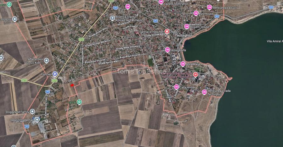 Teren intravilan în Techirghiol, 500 mp, deschidere 19,3 mp - 2