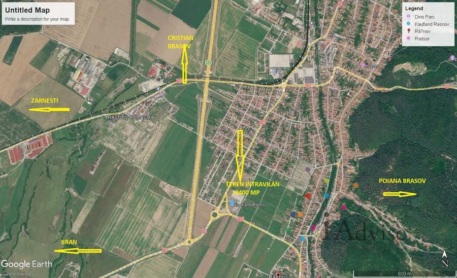 Teren intravilan Rasnov la DN 73 zona Kaufland