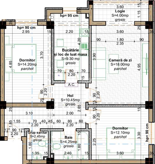 VALEA LUPULUI ap.3 camere decomandat, bloc nou, et.1, finalizat,75 M2! - 2