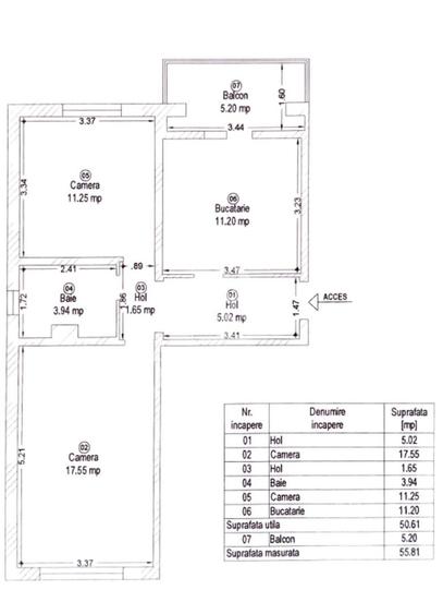 Apartament cu 2 camere decomandate, aflat in zona Freidorf, Timisoara