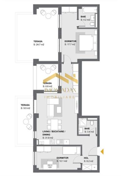 Aradului-Apartament 3 camere-Centrala Proprie