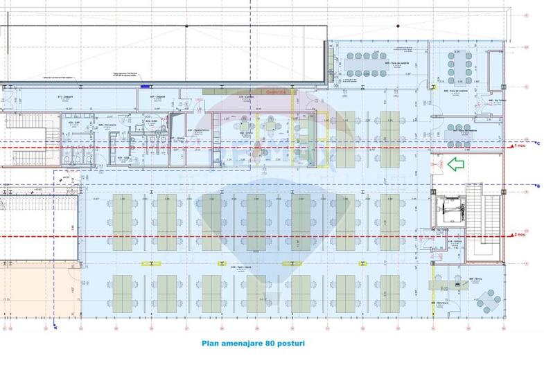 Spatiu de birouri 800 mp de inchiriat Central Comision 0%