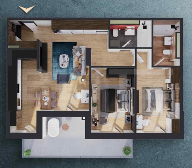 Apartament 3 camere, 80.30 mp, zona RIVUS, COMISION 0
