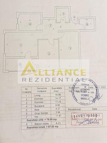 Apartament decomandat - 3 camere 88 mp