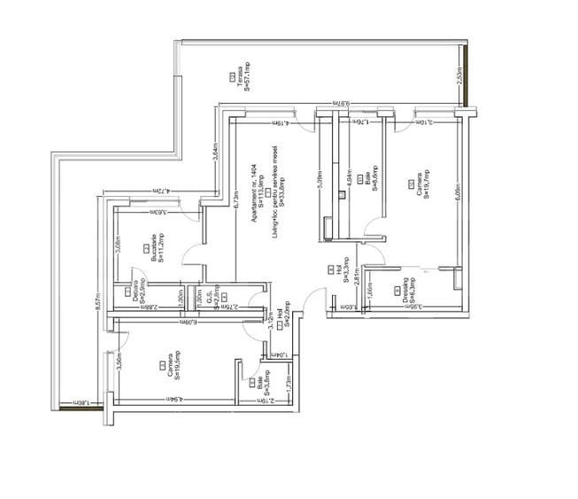 Penthouse cu 3 camere, terasă panoramică de 57 mp și priveliște superbă ,Zorilor