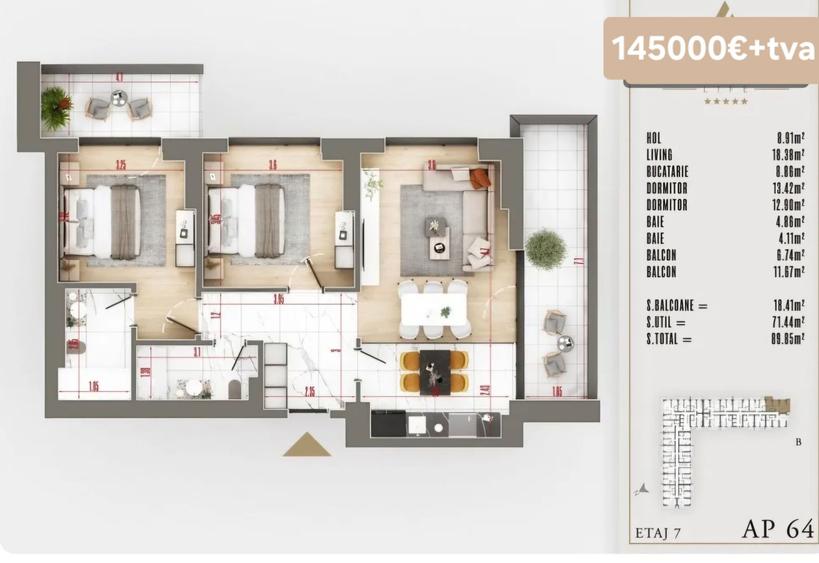 Apartament 3 camere decomandat Ansamblu exclusivist, LUX, Pallady