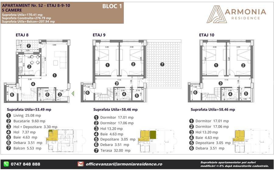 Penthouse Premium 4 camere 205,41 mp + 32.00 mp terasa, Armonia Residence - 1