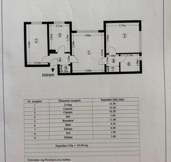 Apartament 3 camere zona Tractorul