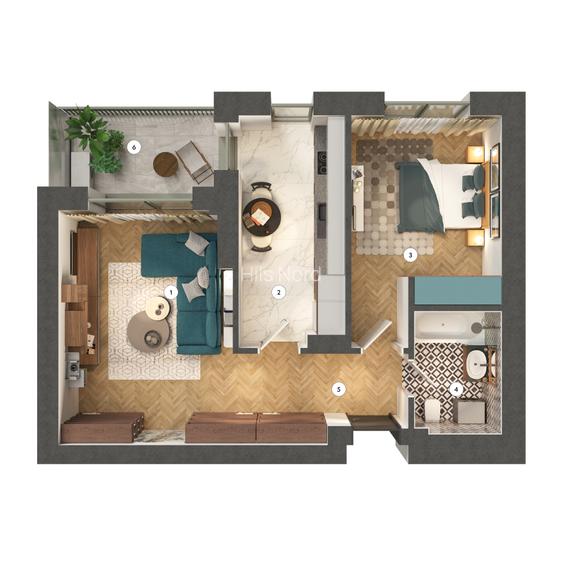 Apartament cu 2 camere Tip 2G - 12