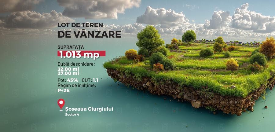 Teren intravilan 1013 mp cu dubla deschidere str. Tiparnitei, Sector 5