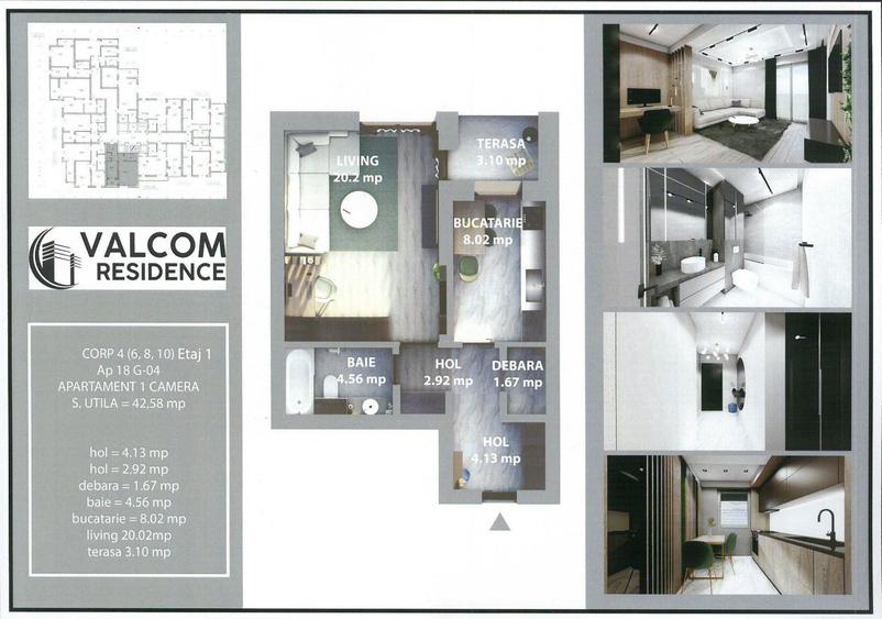 Valcom Residence Bartolomeu, Garsoniera, terasa 3.10, Comision 0%