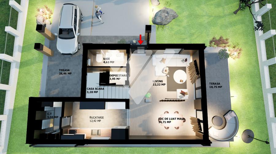 Casa individuala 4 camere si 180 mp teren liber - Cisnadie Sibiu
